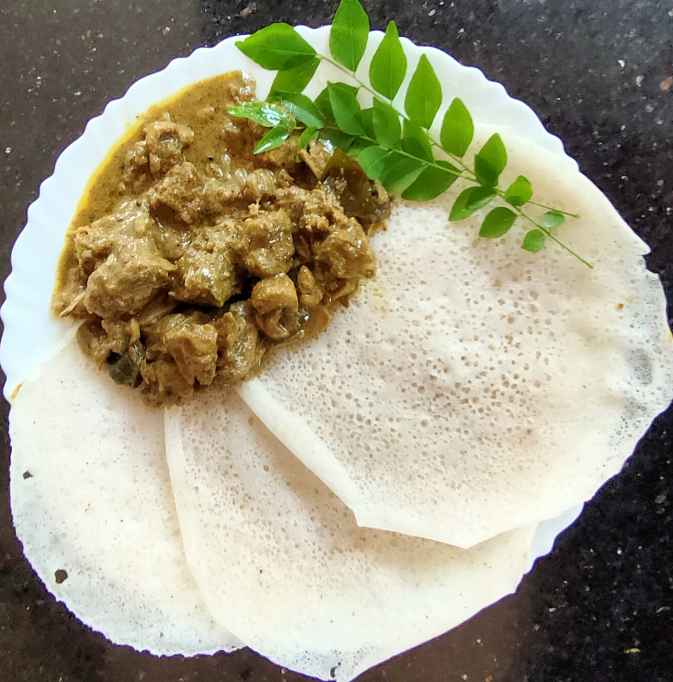 Appam with duck curry
