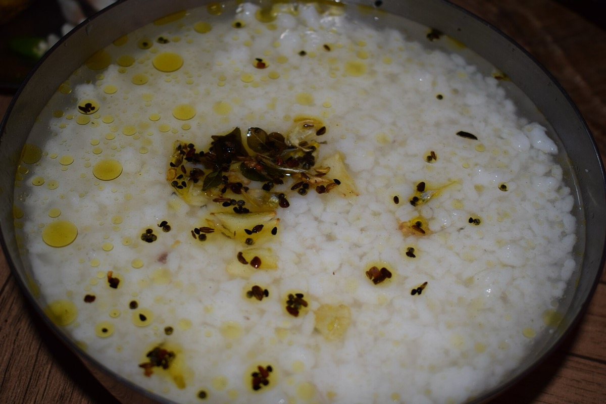 Pakhala, fermented rice in water
