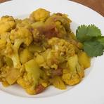 Aloo gobi, potato and cauliflower with tomato and coriander