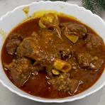 Champaran-style mutton in a dark garlic gravy