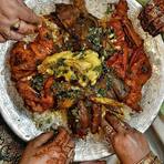 A Kashmiri wazwan spread, in which rogan josh is served